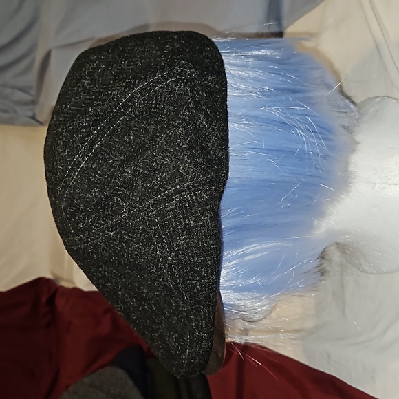 KIM & BAE Dark Gray/Black Wool Blend Ivy Driving Golf Flat Cap L/XL EC - Picture 4 of 8